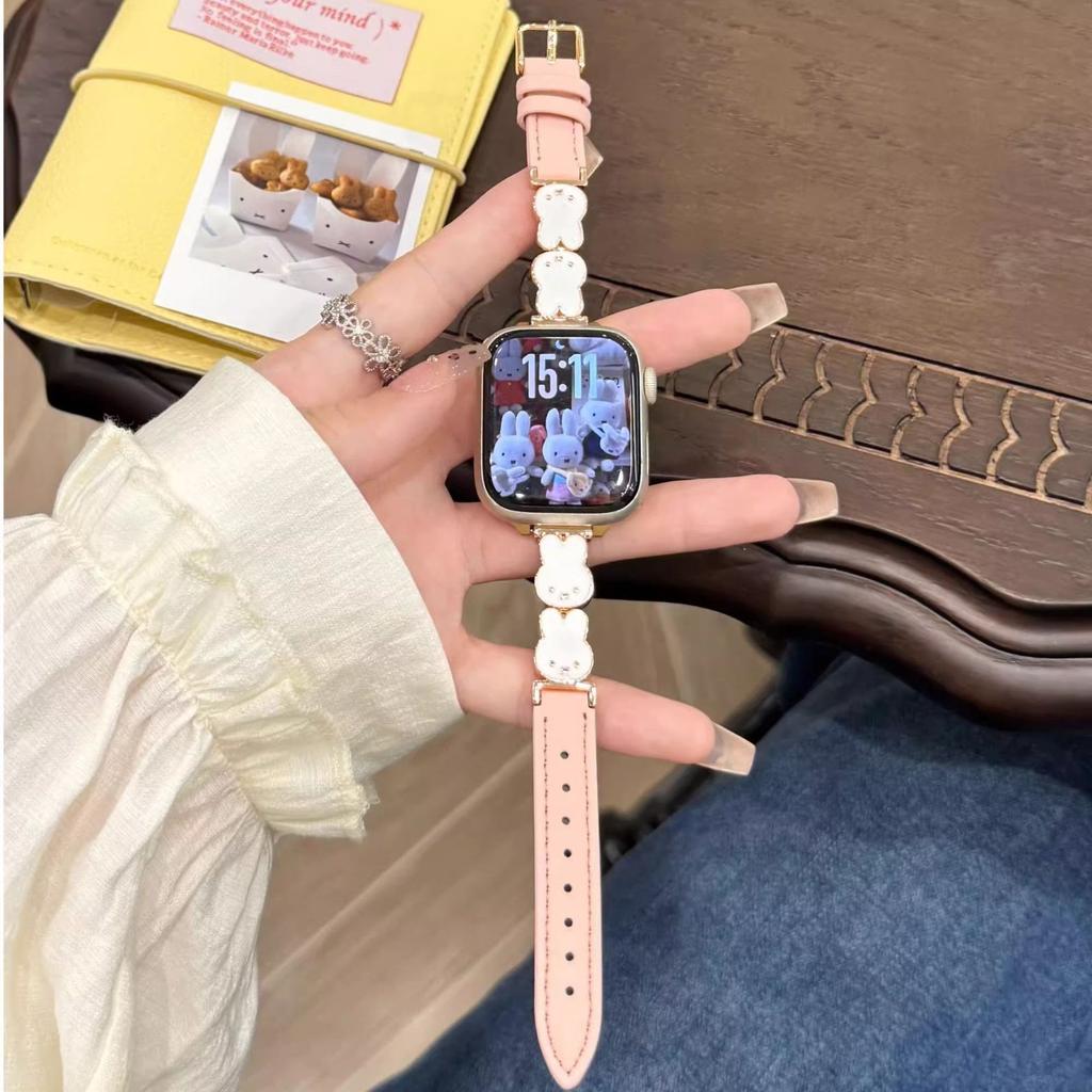 Применимо к ремешку Apple S11iWatch1098, золотистый Фэй кролик, легкая роскошь, тренд, браслет AppleWatch654