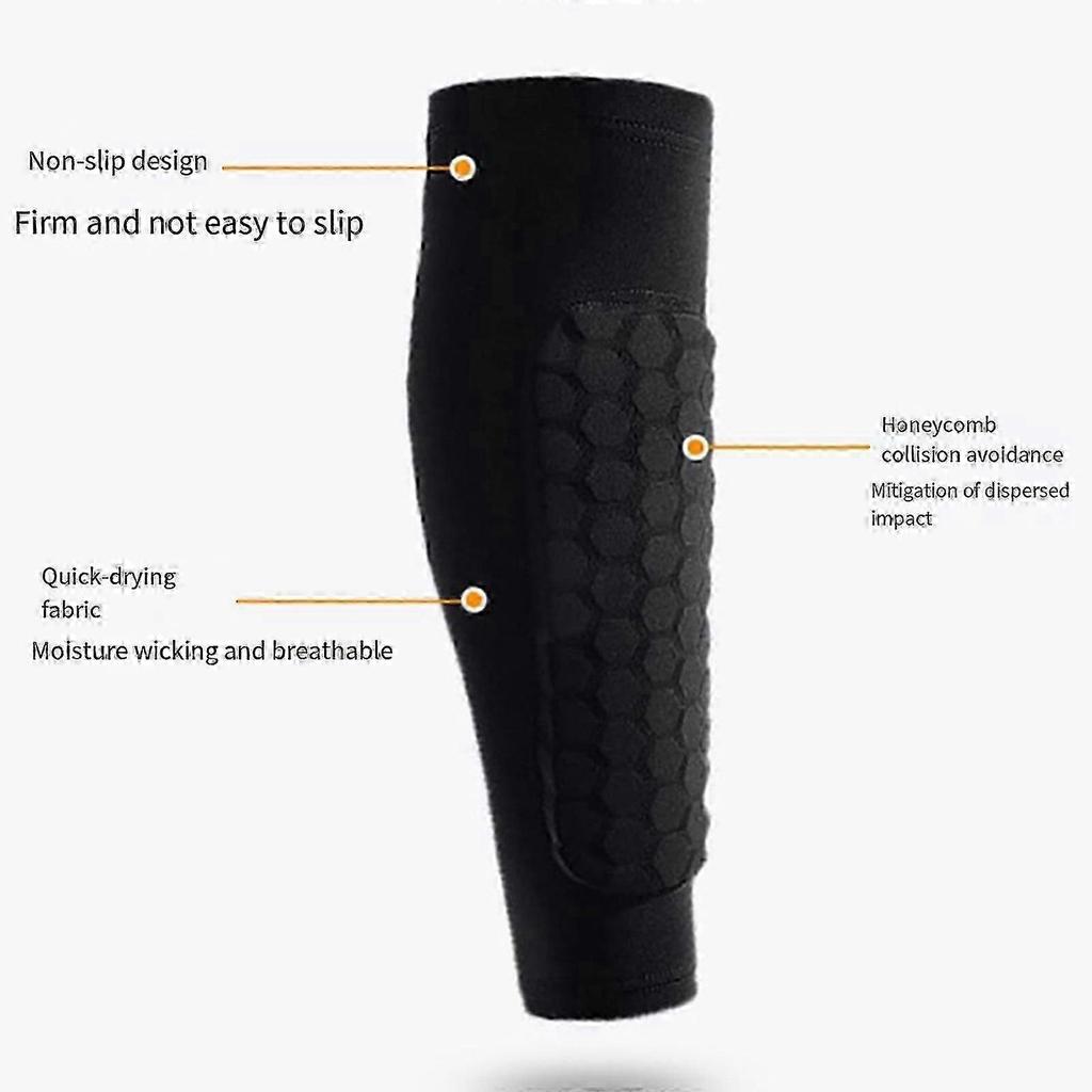 Football Shin Pad For Adult Teen Kid Slip Resistant Breathable Soccer Shin Guards Football Compression Leg Shin Sleeves White M