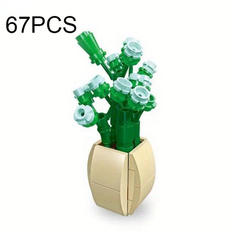 Non-Toxic Plant Bonsai Potted Set Preserved Flower Bouquet Succulent Model Building Blocks Kids Puzzle Diy Toys Bricks Christmas Gifts