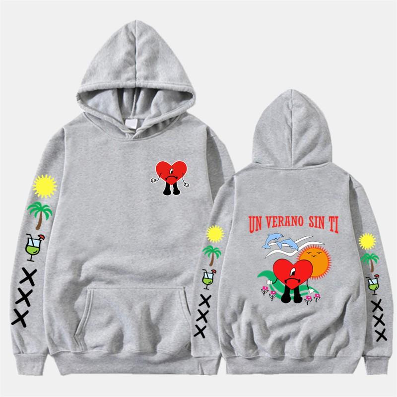 Un Verano Sin Ti Bad Bunny Inspired Hoodie Mens Cotton Blend Oversized Streetwear Sweatshirt Winter Casual Pullover