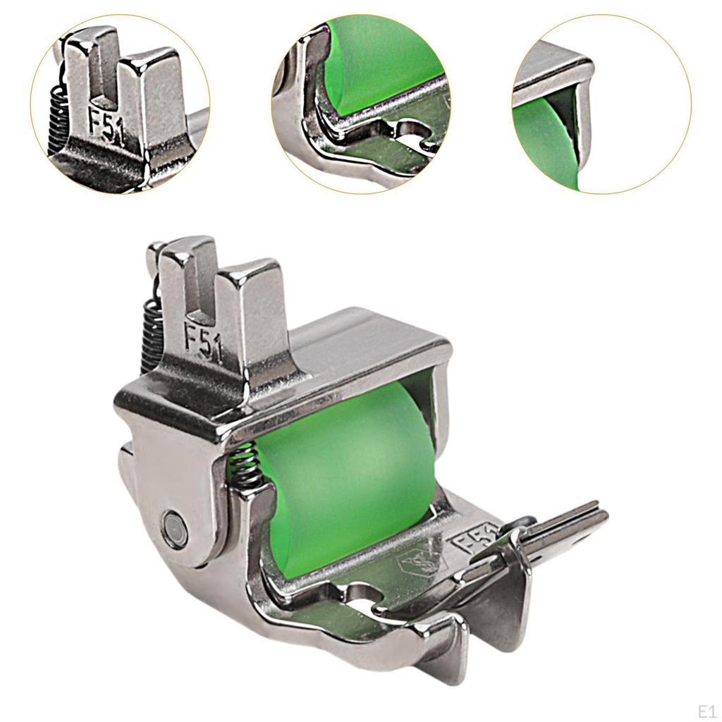 Roller Presser Foot Adjustable Edge, Wear Resistant Stitching Rubber Wheel Feet, for Sewing