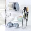 Multi-functional 3-Tier Dish Rack Kitchen Supplies Storage Rack Draining Rack with