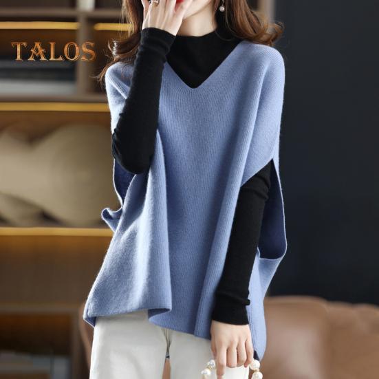 Женский трикотажный жилет с V-образным вырезом, без рукавов, трикотажные топы, однотонные, свободного кроя, дышащие, повседневные, трикотажные изделия на каждый день