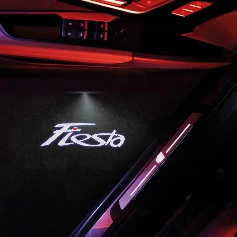For Ford Fiesta Logo 2Pcs Car Door Lights For Ford Focus MK3 ST Line LED Lamp Projector Emblem Accessories