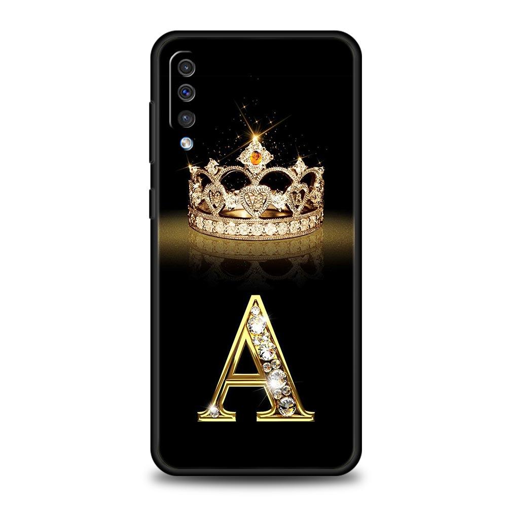 Чехол для телефона с бриллиантовой короной и буквой A для Samsung Galaxy A12 A32 A50 A70 A20E A20S A10 A10S A22 A30 A40 A42 A52 5G A02S A04s