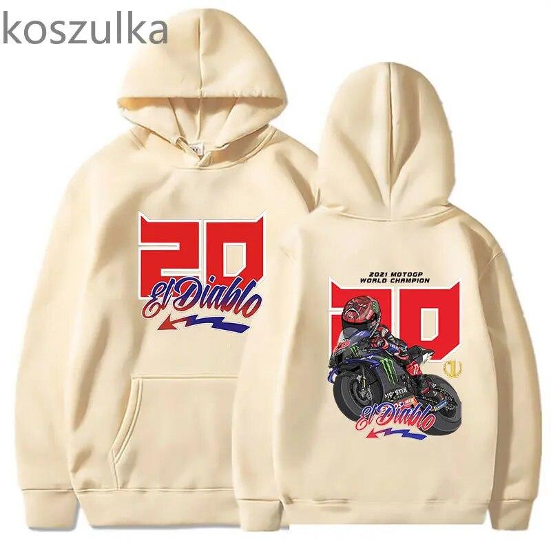 Fabio Quartararo 20 толстовка с принтом мотоциклов для унисекс всесезонный свободный теплый парный пуловер большого размера для женщин многоцветный уличный пуловер