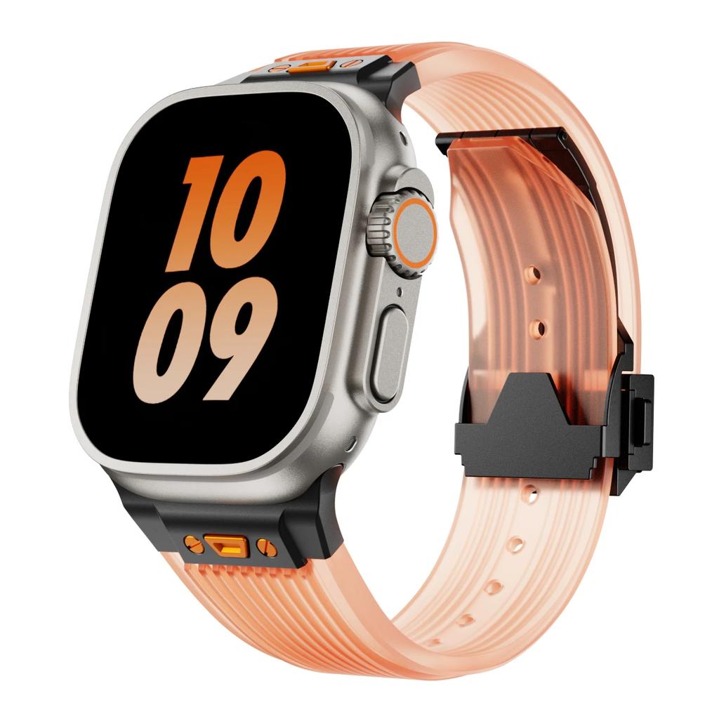 Силиконовый спортивный ремешок для Apple Watch Ultra 2/1 49мм Series 10 9 8 7 46мм 45 44 Резиновый ремешок для iWatch 6 5 4 3 Se 44мм 42мм