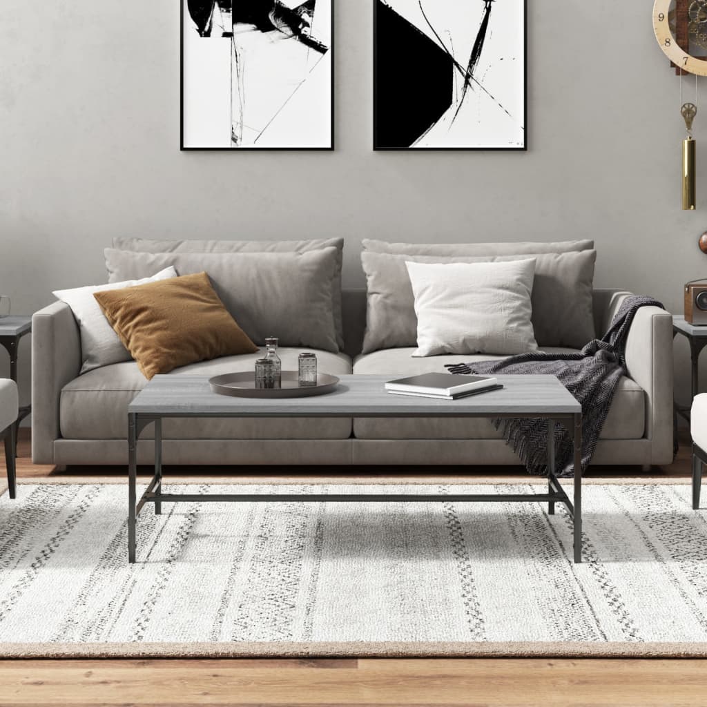 Vidaxl Stolik Kawowy, Szary Dąb Sonoma, 100X50X35 Cm