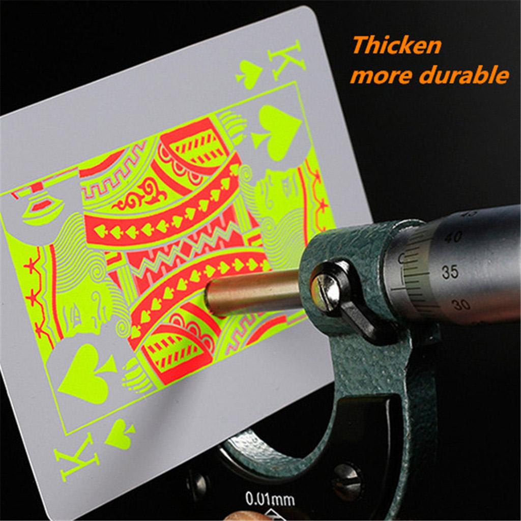 Fluorescent PVC Playing Cards Magic Waterproof Poker Glow In The Dark Bar Party KTV Plastic Professional Poker Cards