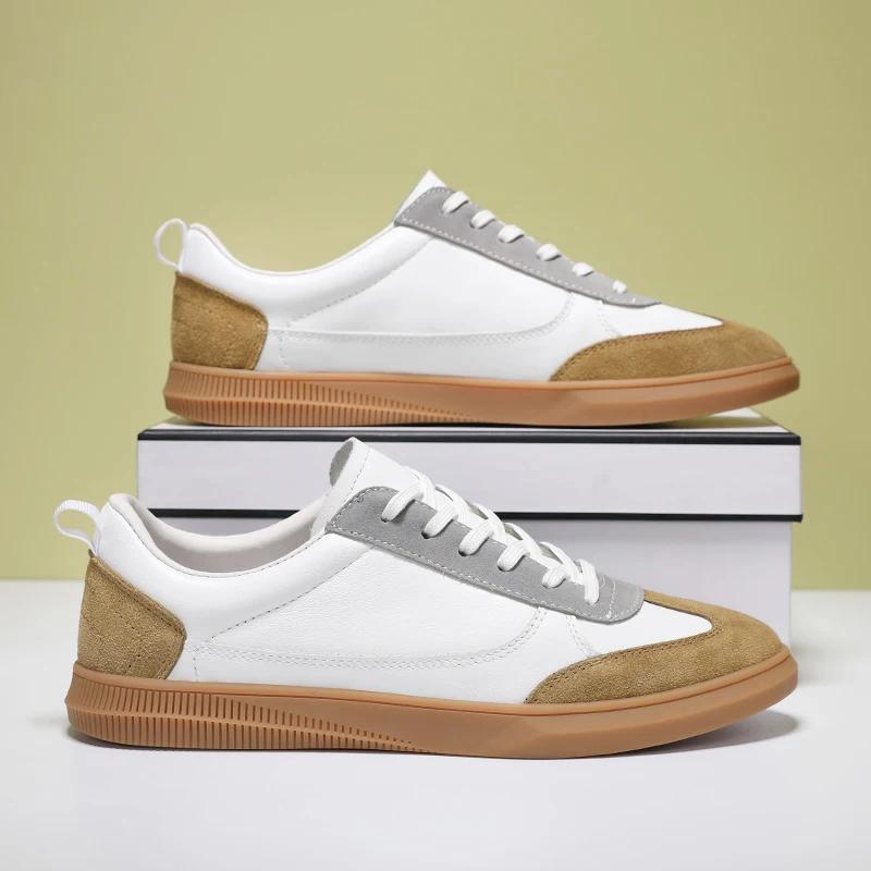 Luxury Brand Men's Casual Sneakers Genuine Leather Vulcanized Shoes Comforthable Male Tenis Masculino Outdoor Mens Casual Shoes