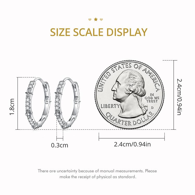 Зажимы для ушей BAMOER из стерлингового серебра 925 пробы со звездами и цирконием для женщин, ювелирные изделия, простые блестящие пряжки для ушей из кубического циркония, подарок