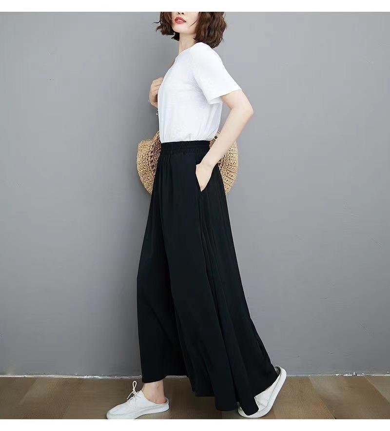 Big Size Women's Loose Leisure Straight Trousers 300 Pounds of Thin Loose High-waisted Draped Wide-leg Trouser Skirt
