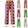 Женские модные повседневные брюки, брюки с рождественским принтом