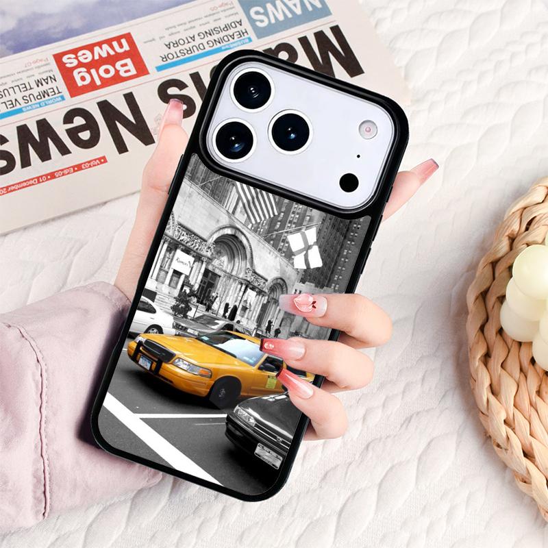 Желтые такси Нью-Йорка Чехол для телефона для IPhone 17 16e 15 14 13 12 11 Pro Max Air Mini Мягкий защитный чехол