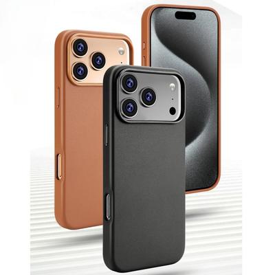 IPhone 16 Pro Max 17 Air 15 Plus 14 13 12 Promax Высококлассный Чехол с Сильным Магнитным Беспроводным Зарядом Чехол для Телефона из Натуральной Кожи