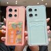 Soft Silicone Transparent Card Slot Phone Case for Xiaomi 14 13t Poco X6 F6 X5 Pro Remdi Note 14 13 12 11 10 Pro Shockproof Lens Protection Slim Cover