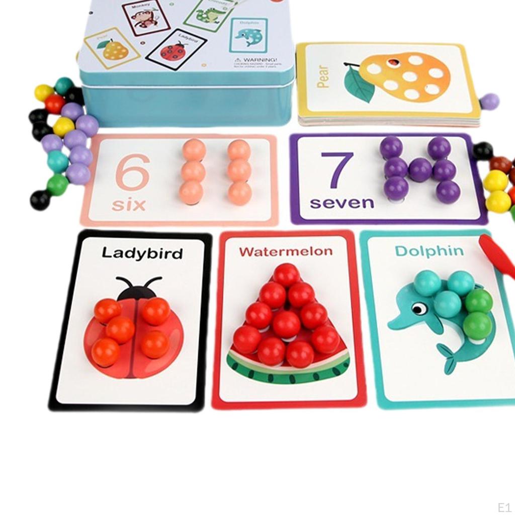 Clip Beads Toy Educational Counting Matching Game for Preschool Kindergarten