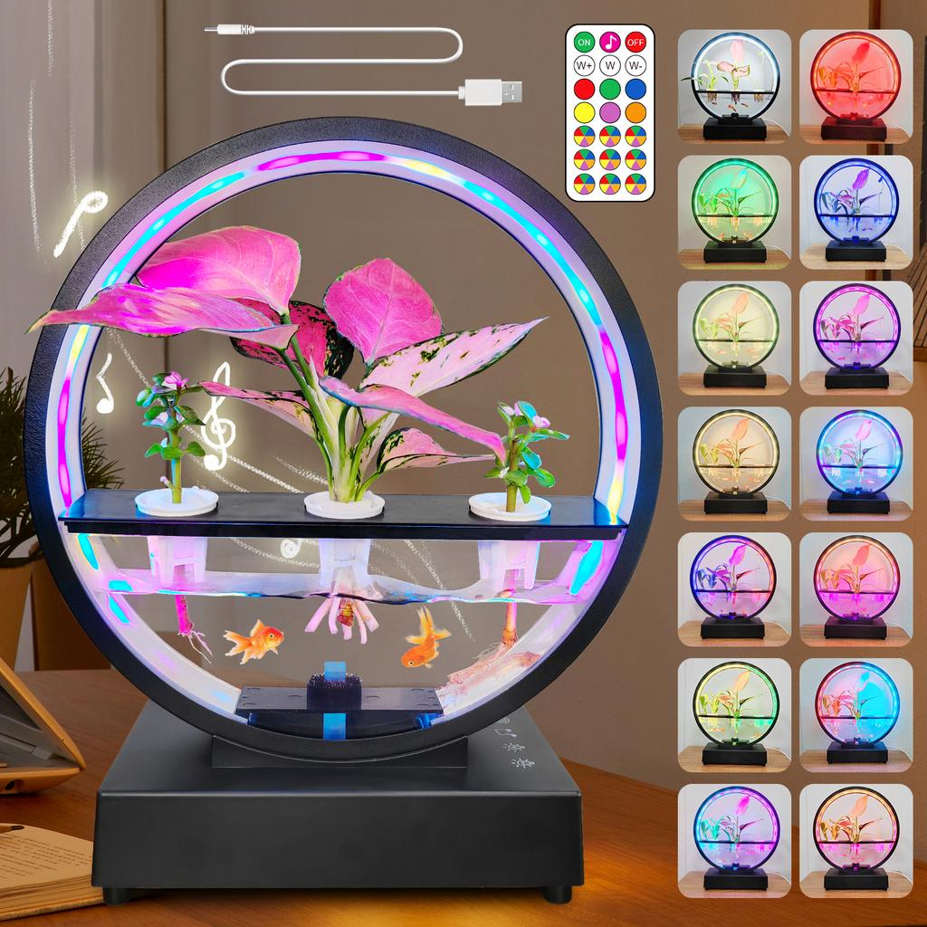 Декоративная RGB-лампа для освещения, украшение для роста растений, гидропонная экологическая система, беспроводной BT