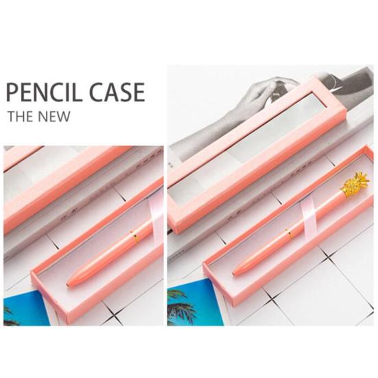 Изысканный дизайн подкладки пенала, бумага видна, прозрачное окно, чехол для ручек, подарки на каждый день