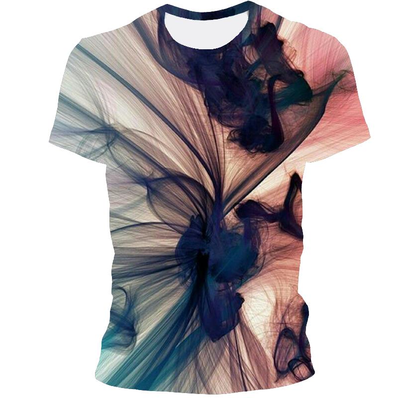 Футболка с трехмерным абстрактным принтом для мужчин, летняя модная повседневная индивидуальная футболка, трендовая дышащая футболка в стиле хип-хоп
