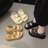 Женские сандалии 2025 лето новые высококлассные на толстой подошве на липучке повседневные универсальные для улицы с юбкой пляжные сандалии