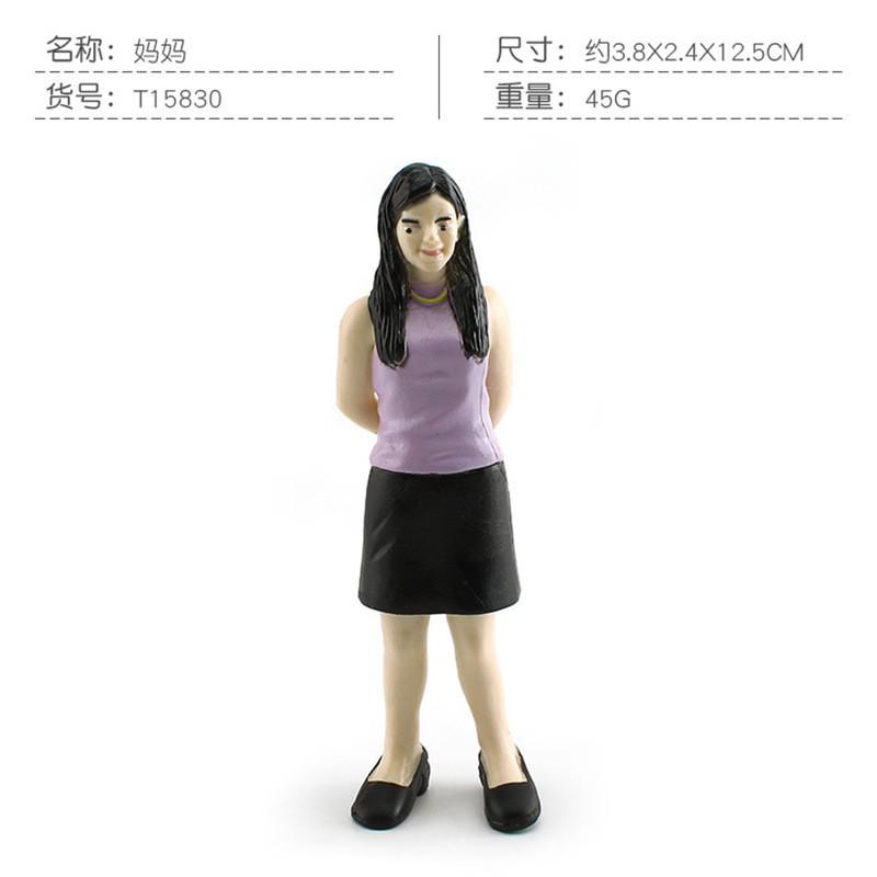 Набор реалистичных фигурок членов семьи, включая дедушку, бабушку, папу, маму и детей, для коллекционирования и демонстрации