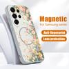 Чехол с узором Цветочный сад Для Samsung Galaxy S26 Ultra S25 Edge S24 Plus S23 FE S22 A54 A55 A56 5G Магнитный Для Magsafe Матовый Чехол