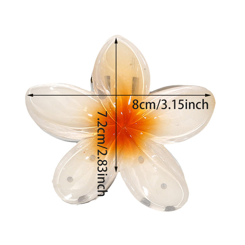 Independently packaged beach vacation egg flower claw clip hair accessory colorful flower hair claw plate hair ponytail top clip