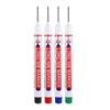 4Pcs Long Head Markers Pen Bathroom Woodworking Decoration Multifunction Deep Hole Marker Pens Pen Red Black Blue Ink