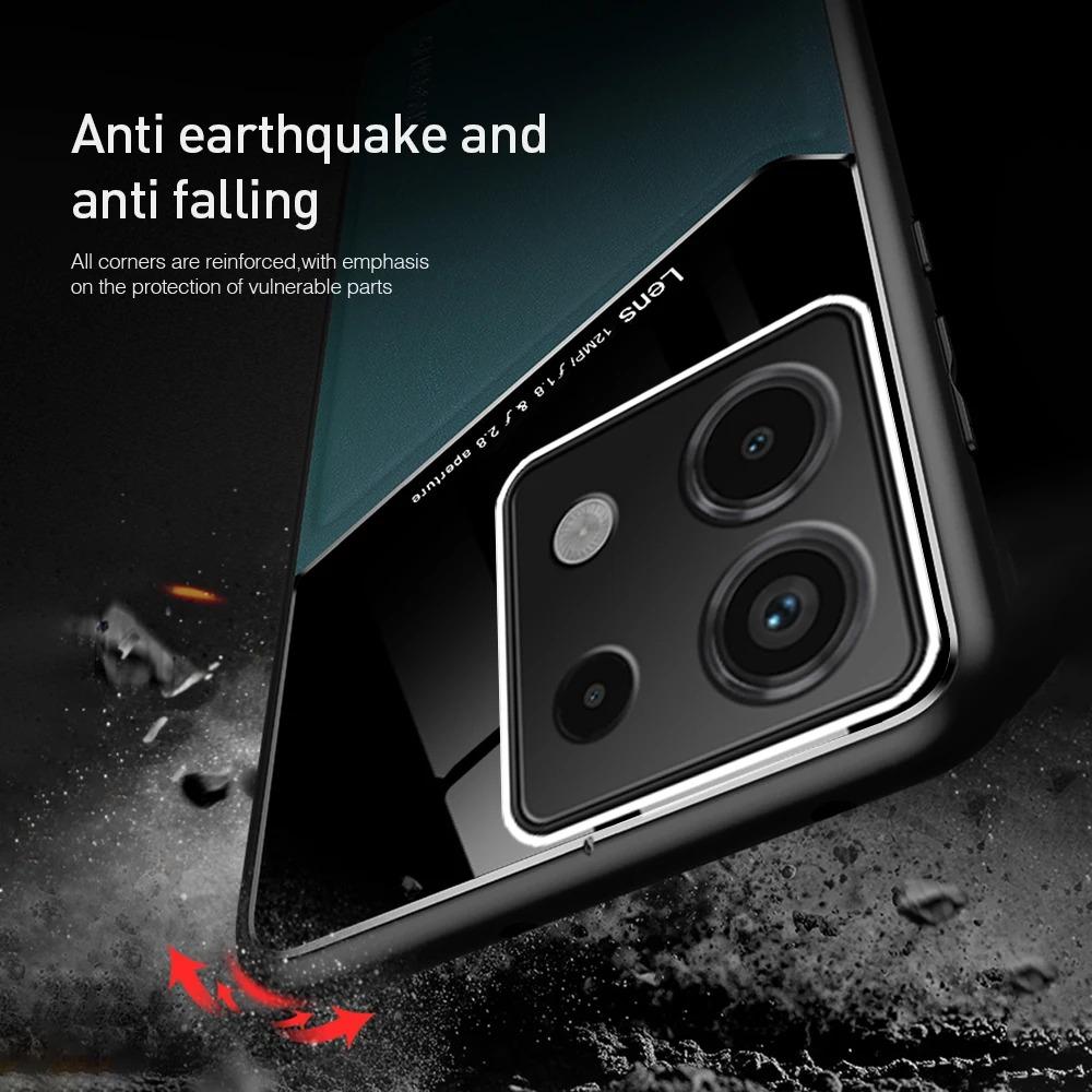 Кожаный текстурный чехол для Xiaomi Redmi Note Pro 13 5G Note 12 Pro 12S 11 11S с автомобильным магнитным противоударным деловым чехлом с полной защитой