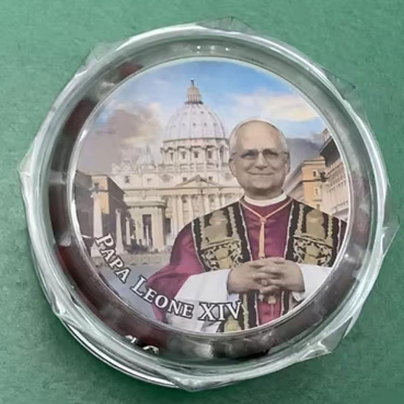 Деревянные бусины розария с ароматом розы и медальоном Папы Льва, деревянный католический розарий, бусины, христианские подвески, ожерелье для молитвы