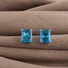 Натуральный швейцарский голубой топаз, драгоценный камень, серьги ручной работы из стерлингового серебра 925 пробы, 0,4", для подарка на день рождения EE-179-5