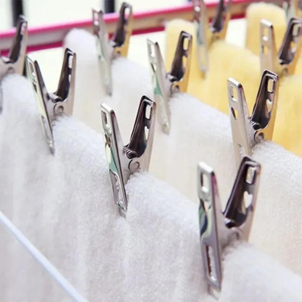 20 шт. Ветрозащитные прищепки для одежды Металлические зажимы-биндеры из нержавеющей стали Бытовые зажимы для документов Кухня