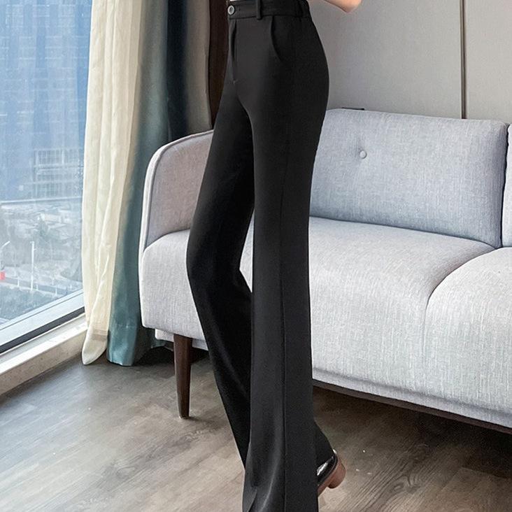 Женские брюки-костюм с микро-клешем - Весна/Лето 2026, Высокая талия, Стройнящие, Модные, Универсальные
