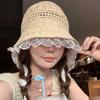 Французские кружевные шапки с вышивкой из полой соломы для женщин, весенние и летние каникулы на морском пляже, солнцезащитный крем, фея в стиле панамы
