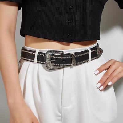 Панк Стиль Тренд Ивовый Пояс для Ногтей Женский Личность Простой Высококлассный Декоративный Пояс Джинсовый Пояс