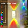RGB Gradient LED Night Light with Motion Sensor Wall Lamp Rechargeable Ambient Dimmable Indoor Lights Magnetic Step Lighting
