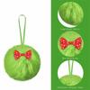 Furry Christmas Ball Lime Green DIY Christmas Tree Decoration Ball 6cm with Bow Christmas Hanging Decorations Navidad