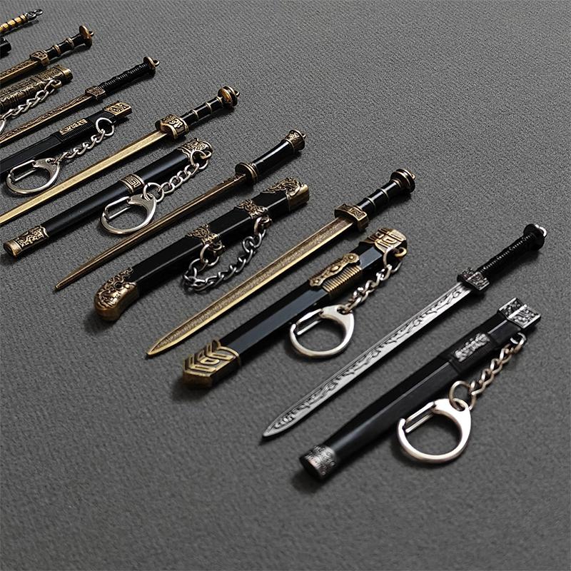 Новинка Мини Меч Форма Подвеска Брелок Креативное Оружие Модель Игрушка Брелок Рюкзак Украшения Аксессуары Подарки