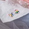 Small and Exquisite Rainbow Heart Earrings, Ins Style Miniature Earrings for Women