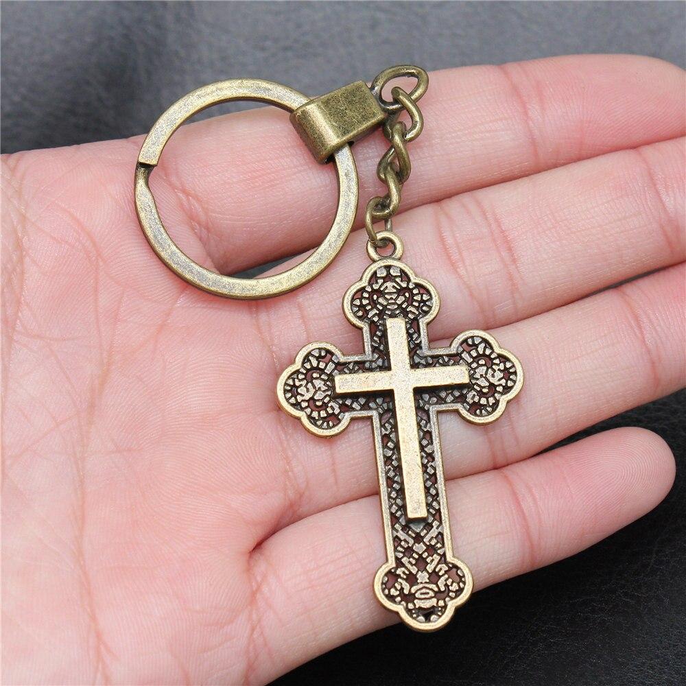 Религиозные брелки с крестом, выводы для Diy, аксессуары для металлических ремесленных цепочек для ключей