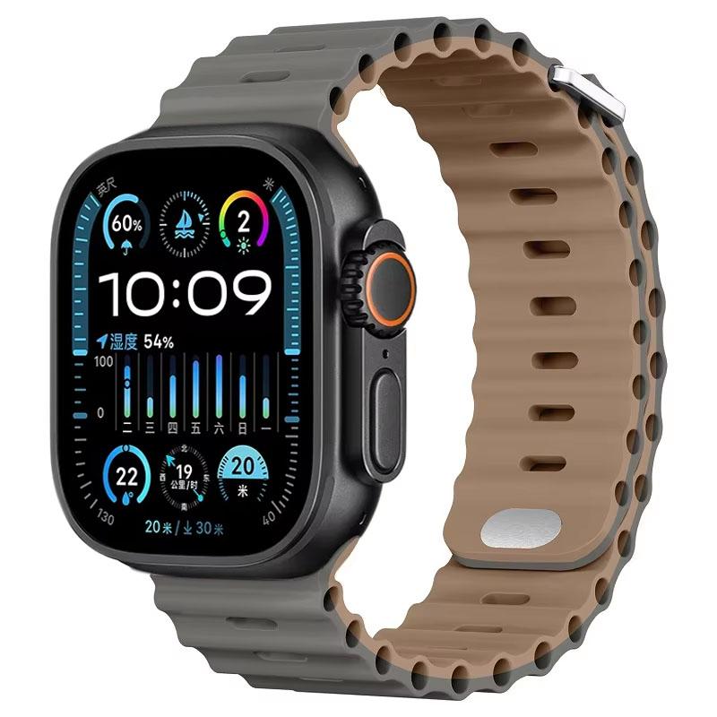 Силиконовый ремешок 'Океан' для Apple Watch Band Ultra 3/2 49мм 46мм 45мм 42мм 44мм 41мм Спортивный браслет iWatch 11 10 9 8 7 6 5 SE ремешок