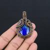 Подвеска из лазурита, ювелирное изделие из драгоценного камня ручной работы, подвеска, обернутая медной проволокой 999 пробы, ювелирная подвеска уникального дизайна