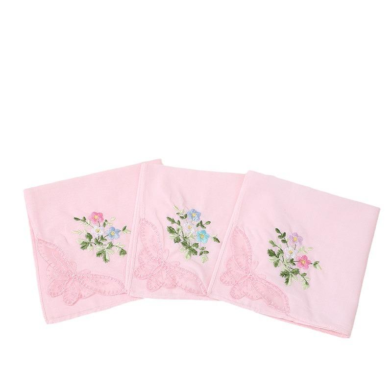 Цветной кружевной вышитый женский хлопковый носовой платок, 60-е годы, японский чистый хлопок, квадрат 28 см