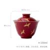 150ml Ruby Red Gilding Crane Gaiwan Creative Tea Tureen Tea Bowl With Lid Kit Tea Brewing Cover Bowl Teaset Supplies Craft Gift