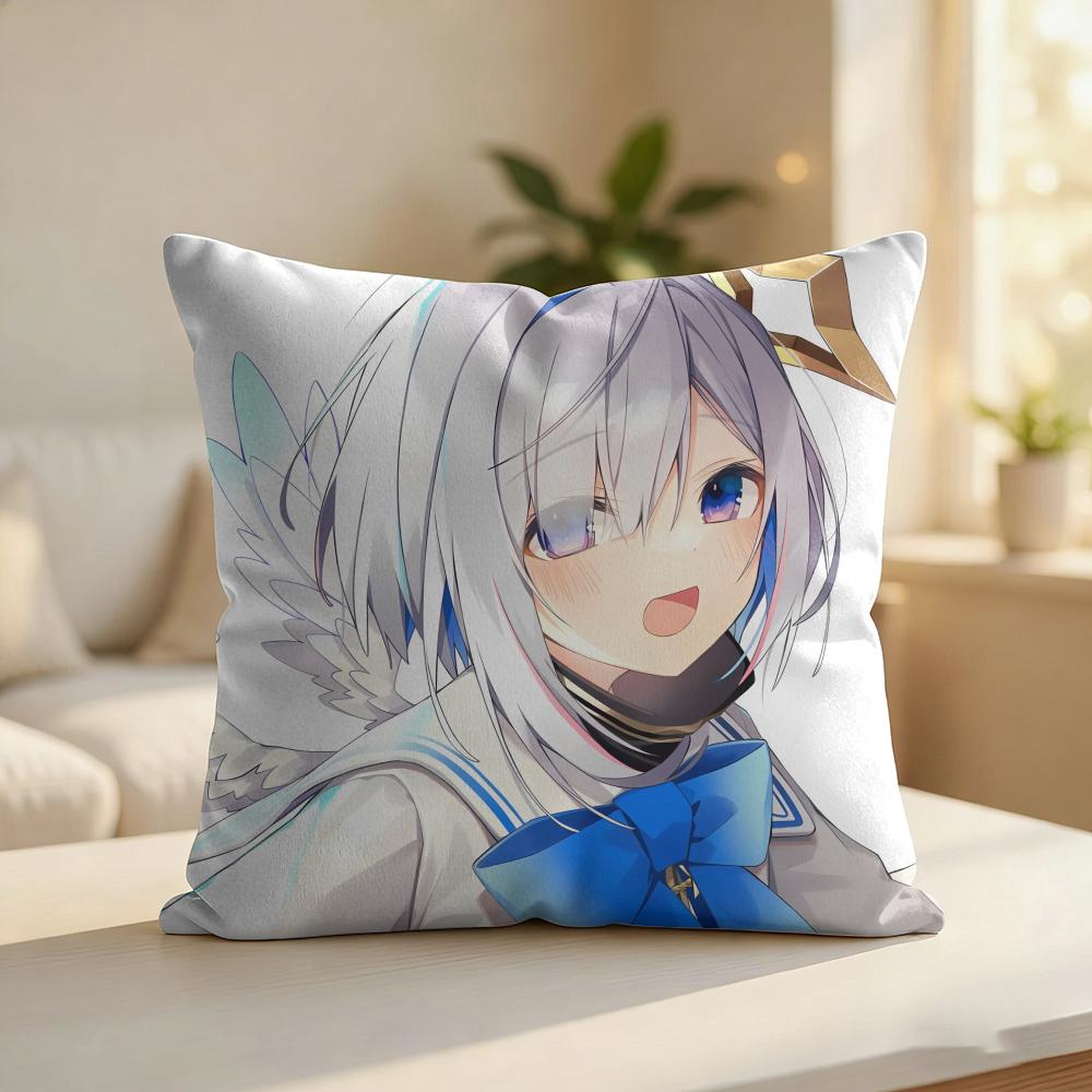 Amane KanataS Cute Cushion Cover Silky Short Plush Invisible Zipper Dustproof Sofa Pillow Case For Home Decor