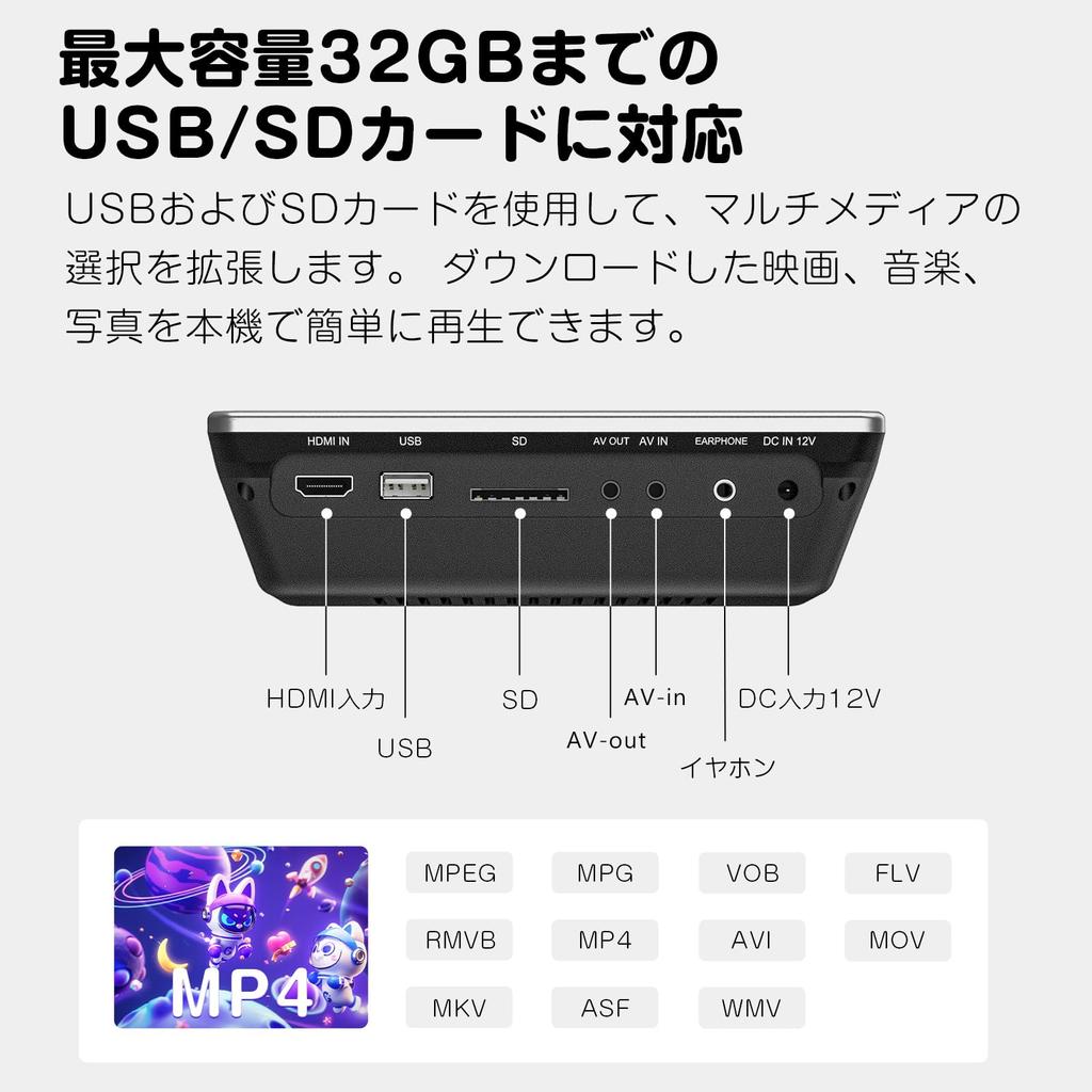 Eonon Headrest Rear Seat Car DVD DVD Inch DVD Can Play Resume HDMI Can Watch HD Card Compatible Monitor, Monitor, Monitor, Slot-in Type, Built-in