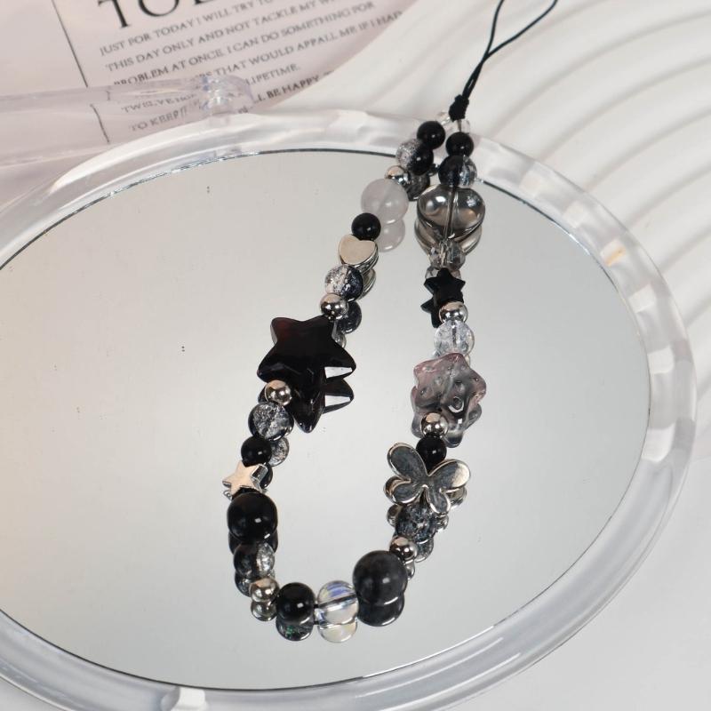 Fashion Cute Cellphone Lanyard Bracelet Mobile Phone Strap Elegant Colorful Beaded Pendant Antilost Wrist Chain Jewelry