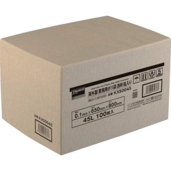 TRUSCO Made Overseas Commercial Plastic x 100 Pieces KXS00120 (Trasco) Bag, Transparent, Boxed, 0.1 120L,