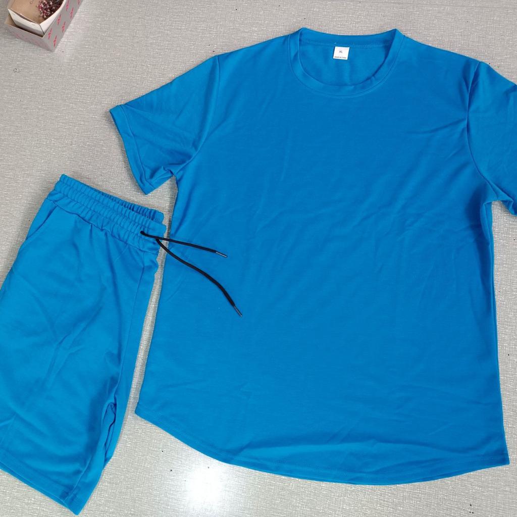 Новые мужские летние уличные мужские шорты с короткими рукавами, мужской повседневный спортивный костюм большого размера из двух частей